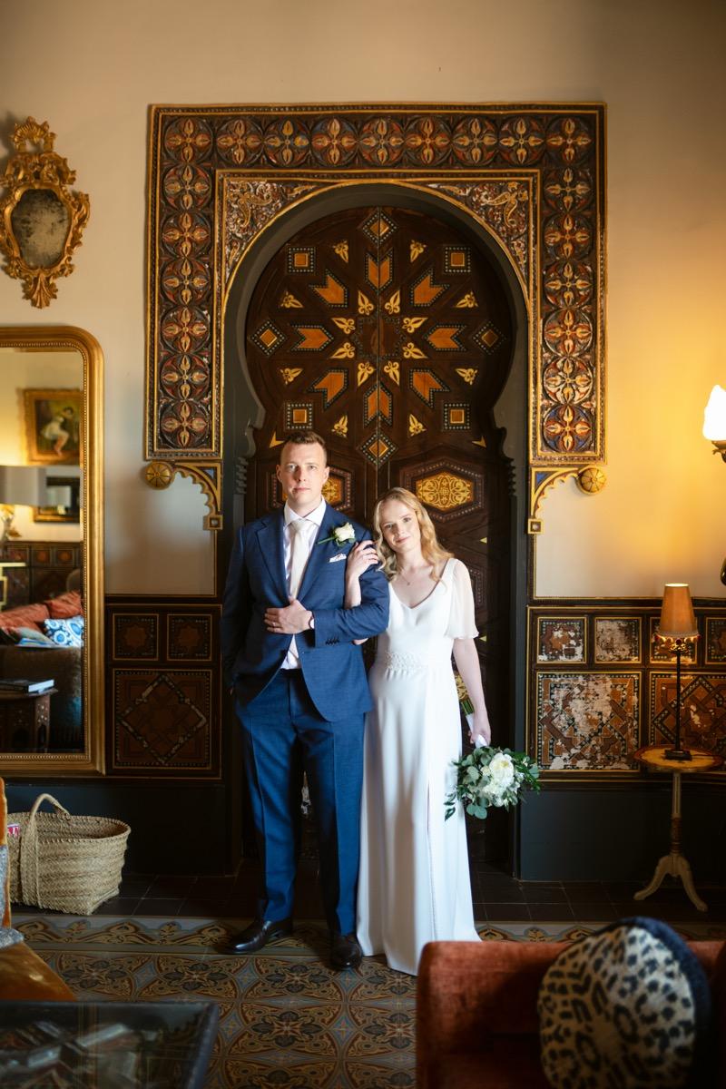 Rebecca and Matthew on their wedding day